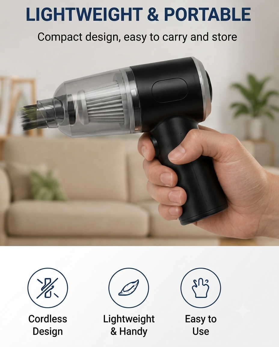 3-in-1 Portable Mini Vacuum Cleaner